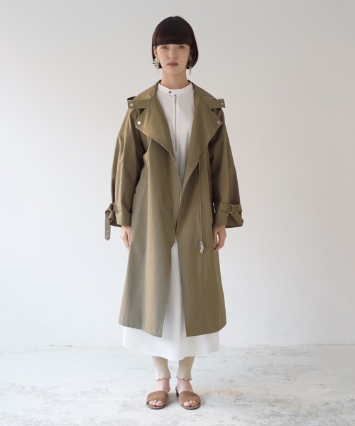 La SRIC（ラスリック）の「La SRIC / ライダースフードCT（その他アウター・レディース・ベージュ/カーキ・38）」の8枚目の写真