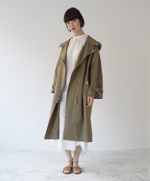 La SRIC（ラスリック）の「La SRIC / ライダースフードCT（その他アウター・レディース・ベージュ/カーキ・38）」の10枚目の写真