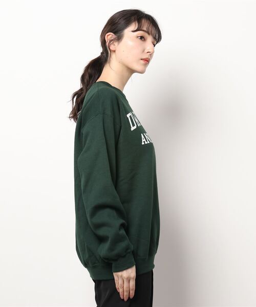 ECRIRE(エクリール)の「【ぴょんコラボ】GILDANロゴプリントスウェット(スウェット・レディース・ライトグレー/ブラック/ダークグリーン・M)」の5枚目の写真