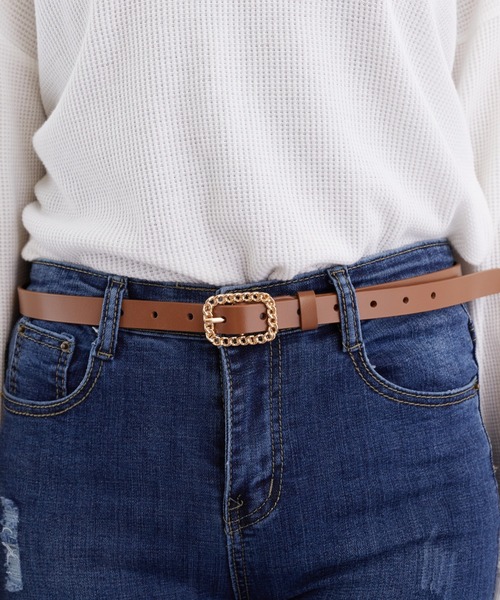 almo(アルモ)の「チェーンバックルベルト【YC】(ベルト・レディース・ブラック/ダークブラウン/ライトブラウン/キャメル・FREE)」の4枚目の写真