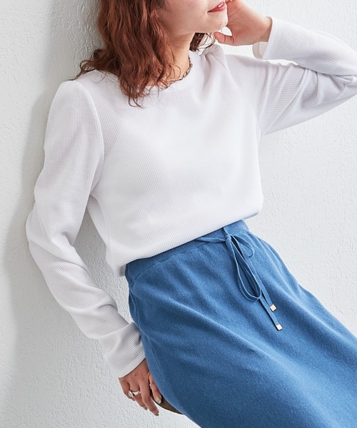 CIAOPANIC TYPY（チャオパニックティピー）の「ワッフルボリュームスリーブTee（Tシャツ/カットソー・レディース・ホワイト/ブラック/ネイビー/グレー/バイオレット・ONE SIZE）」の6枚目の写真