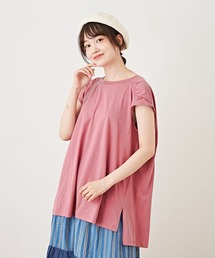 CUBE SUGAR（キューブシュガー）の「シルケット風天竺カットソー無地ベルチュニック（Tシャツ/カットソー）」