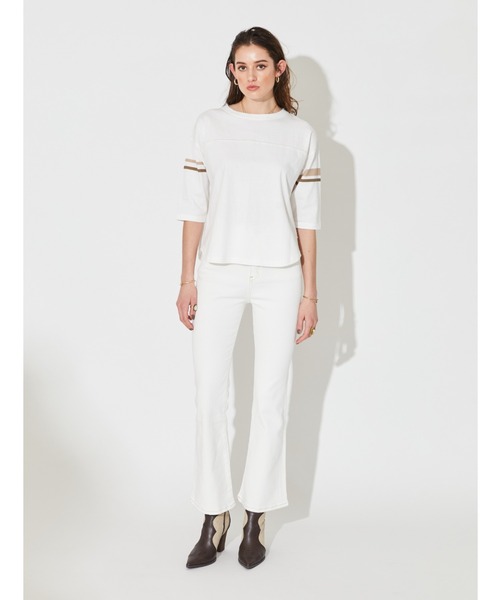 ALEXIA STAM（アリシアスタン）の「Color Line Football Tee/カラーラインフットボールティー（Tシャツ/カットソー・レディース・ネイビー/ブラウン・FREE）」の5枚目の写真