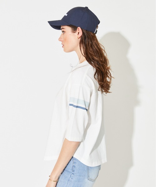 ALEXIA STAM（アリシアスタン）の「Color Line Football Tee/カラーラインフットボールティー（Tシャツ/カットソー・レディース・ネイビー/ブラウン・FREE）」の7枚目の写真