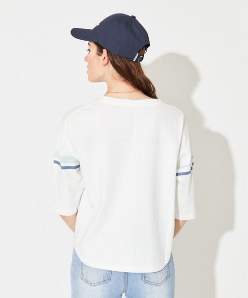 ALEXIA STAM（アリシアスタン）の「Color Line Football Tee/カラーラインフットボールティー（Tシャツ/カットソー・レディース・ネイビー/ブラウン・FREE）」の8枚目の写真