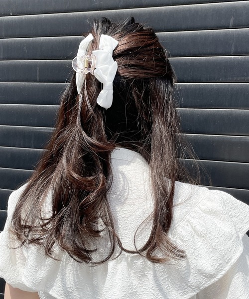 lilLilly（リルリリー）の「ダブルリボンヘアクリップ（バレッタ/ヘアクリップ・レディース・ホワイト/ブラック/ミント/パープル・FREE）」の13枚目の写真