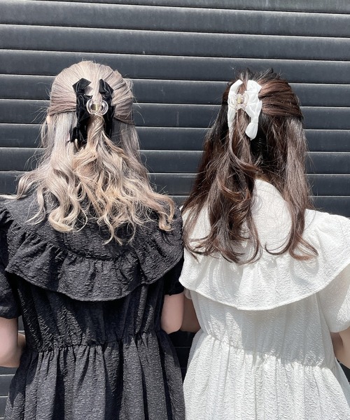 lilLilly（リルリリー）の「ダブルリボンヘアクリップ（バレッタ/ヘアクリップ・レディース・ホワイト/ブラック/ミント/パープル・FREE）」の10枚目の写真