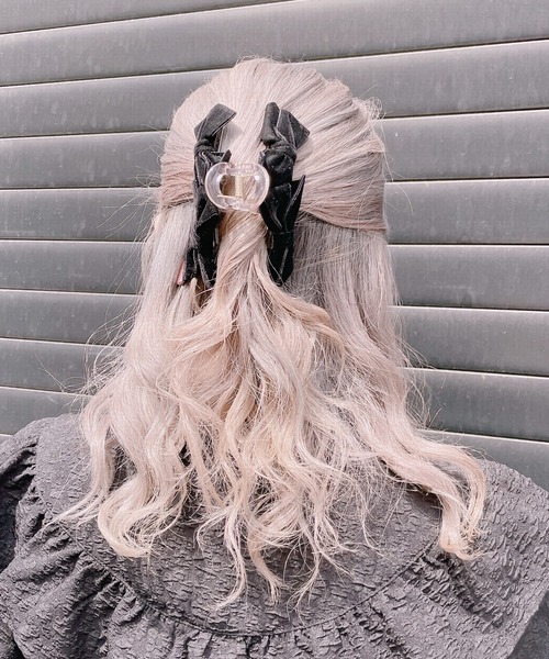 lilLilly（リルリリー）の「ダブルリボンヘアクリップ（バレッタ/ヘアクリップ・レディース・ホワイト/ブラック/ミント/パープル・FREE）」の9枚目の写真