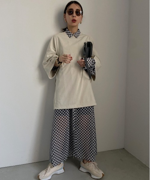 Ameri(アメリ)の「GINGHAM CHECK SHIRT DRESS(ワンピース・レディース・ブラック/グリーン・SMALL/MEDIUM)」の10枚目の写真