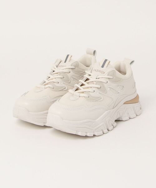 Lace Ladies（レースレディース）の「厚底 ダッドスニーカー（スニーカー・レディース・グリーン/アイボリー・22.5/23.5/23/25/24/24.5）」の2枚目の写真