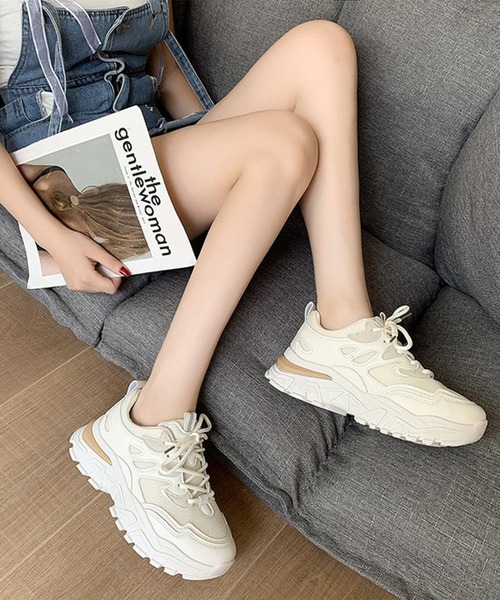 Lace Ladies（レースレディース）の「厚底 ダッドスニーカー（スニーカー・レディース・グリーン/アイボリー・22.5/23.5/23/25/24/24.5）」の19枚目の写真