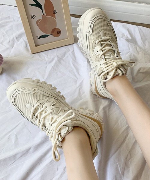 Lace Ladies（レースレディース）の「厚底 ダッドスニーカー（スニーカー・レディース・グリーン/アイボリー・22.5/23.5/23/25/24/24.5）」の17枚目の写真