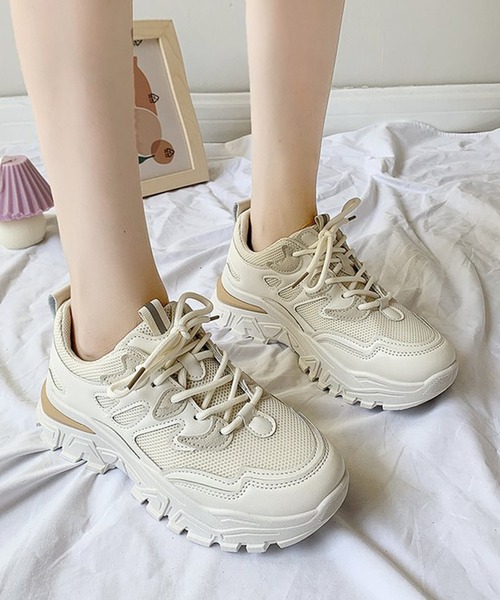 Lace Ladies（レースレディース）の「厚底 ダッドスニーカー（スニーカー・レディース・グリーン/アイボリー・22.5/23.5/23/25/24/24.5）」の16枚目の写真