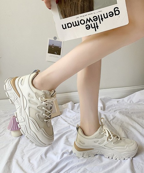 Lace Ladies（レースレディース）の「厚底 ダッドスニーカー（スニーカー・レディース・グリーン/アイボリー・22.5/23.5/23/25/24/24.5）」の15枚目の写真