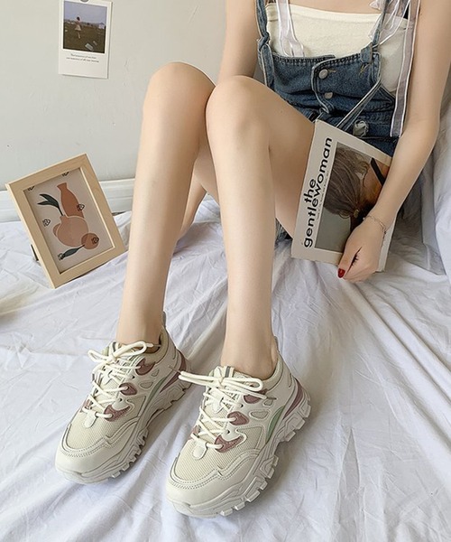 Lace Ladies（レースレディース）の「厚底 ダッドスニーカー（スニーカー・レディース・グリーン/アイボリー・22.5/23.5/23/25/24/24.5）」の11枚目の写真