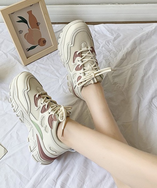 Lace Ladies（レースレディース）の「厚底 ダッドスニーカー（スニーカー・レディース・グリーン/アイボリー・22.5/23.5/23/25/24/24.5）」の10枚目の写真