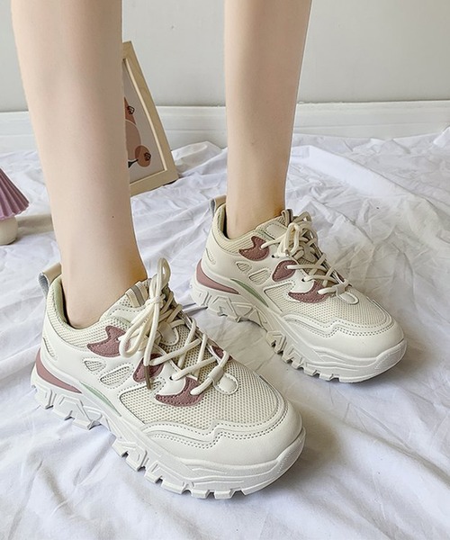 Lace Ladies（レースレディース）の「厚底 ダッドスニーカー（スニーカー・レディース・グリーン/アイボリー・22.5/23.5/23/25/24/24.5）」の9枚目の写真