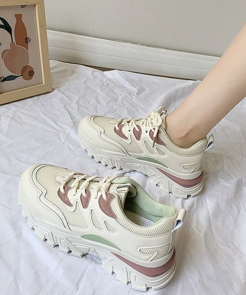 Lace Ladies（レースレディース）の「厚底 ダッドスニーカー（スニーカー・レディース・グリーン/アイボリー・22.5/23.5/23/25/24/24.5）」の8枚目の写真