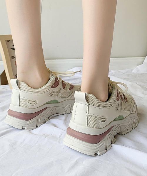 Lace Ladies（レースレディース）の「厚底 ダッドスニーカー（スニーカー・レディース・グリーン/アイボリー・22.5/23.5/23/25/24/24.5）」の6枚目の写真