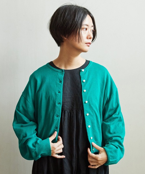 aimer le mieux（エメルミュー）の「●aimer レーヨン/ナイロン ショート丈カーディガン（カーディガン/ボレロ・レディース・オレンジ/グリーン/グリーン系その他/マルチ/ブラック・FREE）」の19枚目の写真
