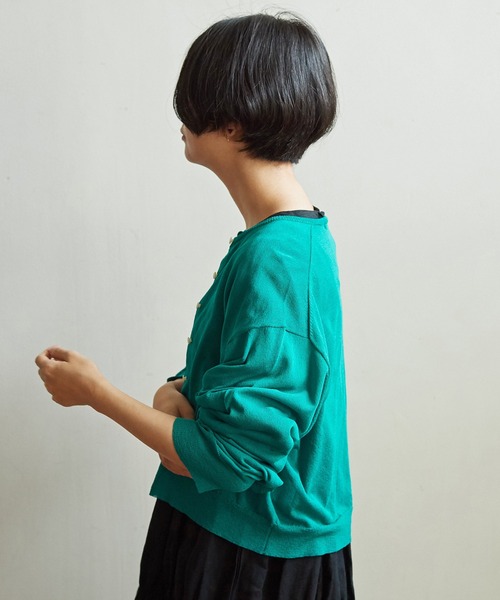 aimer le mieux（エメルミュー）の「●aimer レーヨン/ナイロン ショート丈カーディガン（カーディガン/ボレロ・レディース・オレンジ/グリーン/グリーン系その他/マルチ/ブラック・FREE）」の17枚目の写真