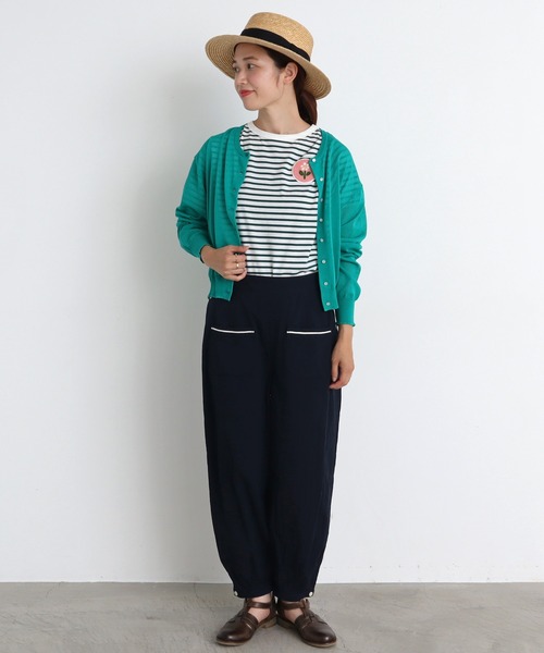 aimer le mieux（エメルミュー）の「●aimer レーヨン/ナイロン ショート丈カーディガン（カーディガン/ボレロ・レディース・オレンジ/グリーン/グリーン系その他/マルチ/ブラック・FREE）」の7枚目の写真