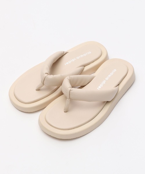 repipi armario（レピピ アルマリオ）の「スクエアトングサンダル（サンダル・キッズ・アイボリー/ブラック・SMALL/MEDIUM/LARGE）」の4枚目の写真