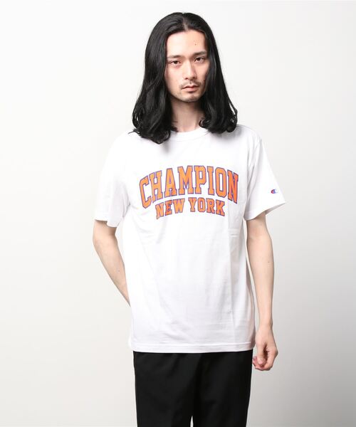Champion(チャンピオン)の「【Champion/チャンピオン】メンズ ベーシック ショートスリーブTシャツ(Tシャツ/カットソー・メンズ・ホワイト/ブラック/ネイビー/グレー/ライトグリーン・MEDIUM/LARGE/X-LARGE/XX-LARGE)」の1枚目の写真