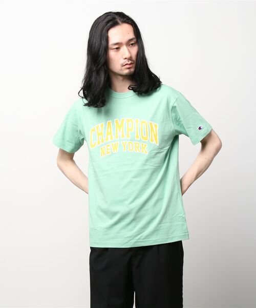 Champion(チャンピオン)の「【Champion/チャンピオン】メンズ ベーシック ショートスリーブTシャツ(Tシャツ/カットソー・メンズ・ホワイト/ブラック/ネイビー/グレー/ライトグリーン・MEDIUM/LARGE/X-LARGE/XX-LARGE)」の4枚目の写真