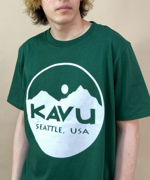 KAVU(カブー)の「KAVU/カブー サークルロゴTシャツ オーバーサイズ/ビッグシルエット アウトドア/キャンプ 19821020(Tシャツ/カットソー・メンズ・ホワイト/ブラック/グリーン/ネイビー・M/XL/L)」の3枚目の写真