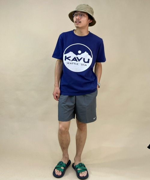 KAVU(カブー)の「KAVU/カブー サークルロゴTシャツ オーバーサイズ/ビッグシルエット アウトドア/キャンプ 19821020(Tシャツ/カットソー・メンズ・ホワイト/ブラック/グリーン/ネイビー・M/XL/L)」の7枚目の写真