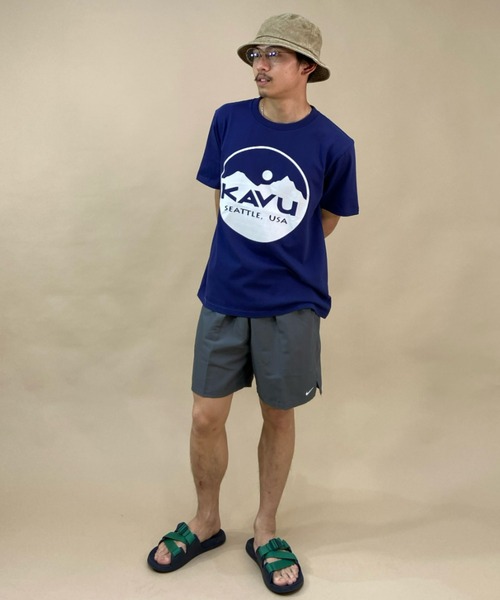 KAVU(カブー)の「KAVU/カブー サークルロゴTシャツ オーバーサイズ/ビッグシルエット アウトドア/キャンプ 19821020(Tシャツ/カットソー・メンズ・ホワイト/ブラック/グリーン/ネイビー・M/XL/L)」の8枚目の写真