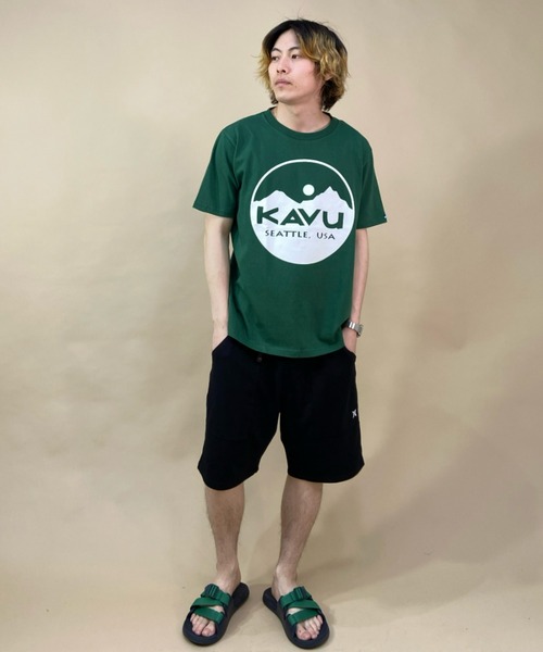 KAVU(カブー)の「KAVU/カブー サークルロゴTシャツ オーバーサイズ/ビッグシルエット アウトドア/キャンプ 19821020(Tシャツ/カットソー・メンズ・ホワイト/ブラック/グリーン/ネイビー・M/XL/L)」の18枚目の写真