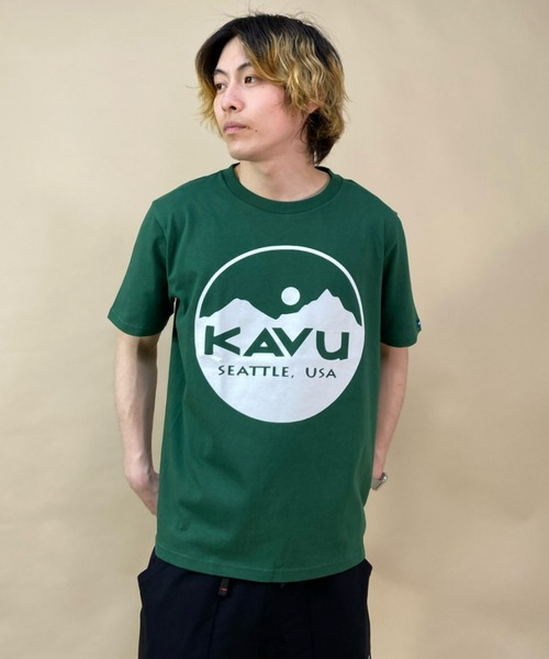 KAVU(カブー)の「KAVU/カブー サークルロゴTシャツ オーバーサイズ/ビッグシルエット アウトドア/キャンプ 19821020(Tシャツ/カットソー・メンズ・ホワイト/ブラック/グリーン/ネイビー・M/XL/L)」の21枚目の写真