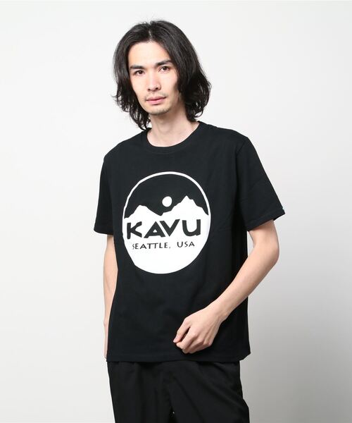 KAVU(カブー)の「KAVU/カブー サークルロゴTシャツ オーバーサイズ/ビッグシルエット アウトドア/キャンプ 19821020(Tシャツ/カットソー・メンズ・ホワイト/ブラック/グリーン/ネイビー・M/XL/L)」の12枚目の写真
