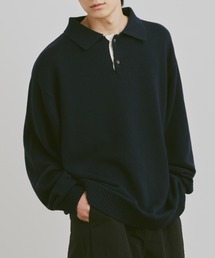 flaner | Loose knit polo/ルーズニットポロ(ポロシャツ)