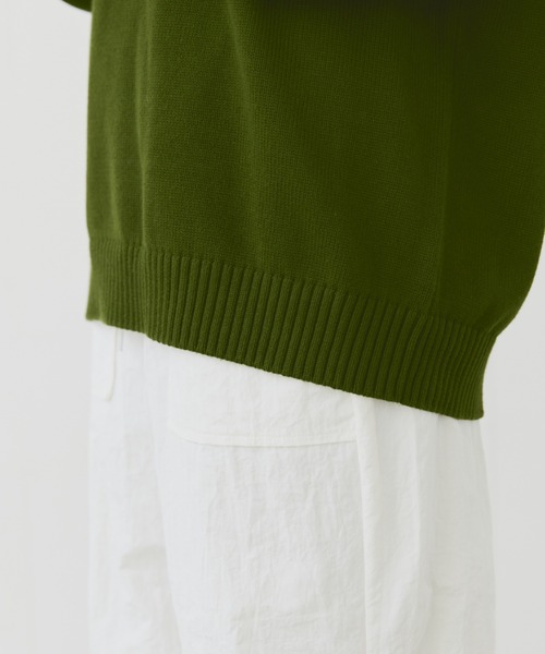 flaner（フラネ）の「Loose knit polo / ルーズニットポロ（ポロシャツ・レディース・マスタード/ネイビー/グリーン/チャコールグレー/カーキ・MEDIUM/LARGE）」の21枚目の写真