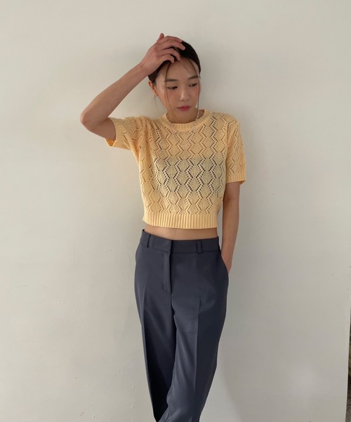 Didot.showroom(ディドット ショールーム)の「ヘキサゴンシアーニット(ニット/セーター・レディース・ブラック/パープル/イエロー/アイボリー・FREE)」の15枚目の写真