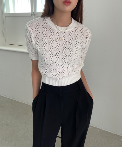 Didot.showroom(ディドット ショールーム)の「ヘキサゴンシアーニット(ニット/セーター・レディース・ブラック/パープル/イエロー/アイボリー・FREE)」の16枚目の写真