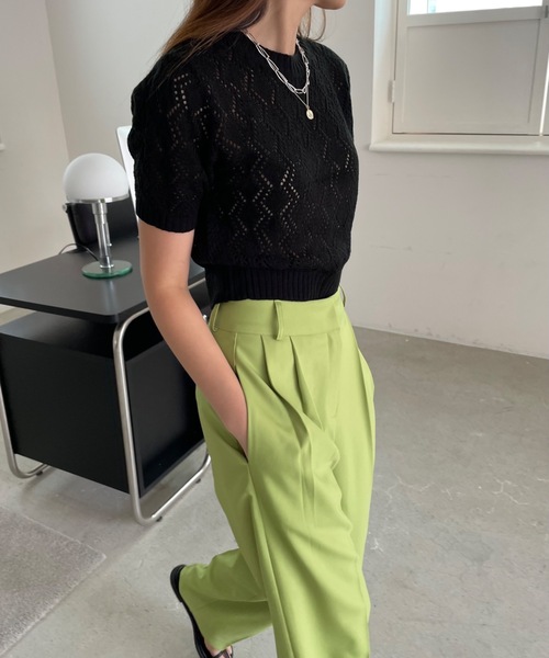Didot.showroom(ディドット ショールーム)の「ヘキサゴンシアーニット(ニット/セーター・レディース・ブラック/パープル/イエロー/アイボリー・FREE)」の10枚目の写真