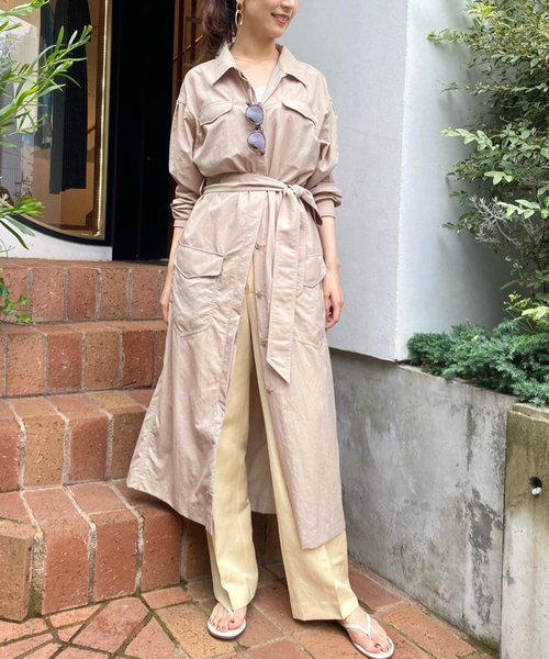 美品22\"ヴェルメイユパーイエナ　ツイルストライプシャツワンピース woolピンストライプワンピース（ワンピース）｜VERMEIL par iena