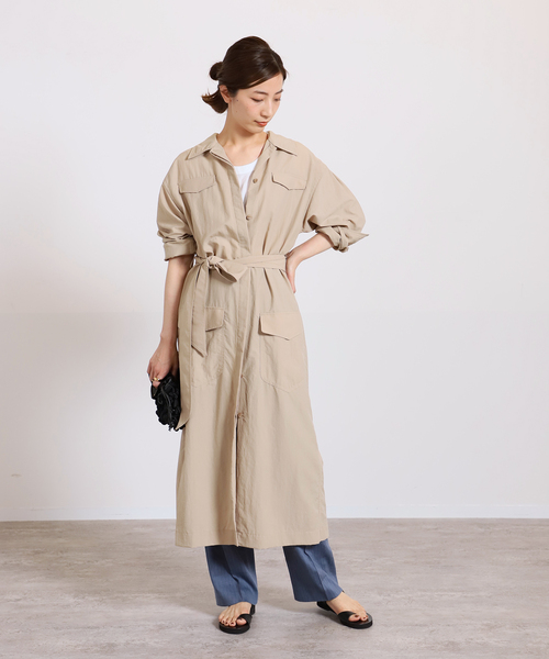 【メル11982】VERMEIL par iena シャツワンピース セール】ドルマンスリーブシャツワンピース（シャツワンピース