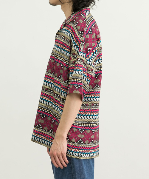 URBAN RESEARCH（アーバンリサーチ）の「URBAN RESEARCH iD　レトロプリントオープンカラーシャツ（シャツ/ブラウス・メンズ・ピンク系その他/ブルー系その他・MEDIUM/LARGE）」の10枚目の写真