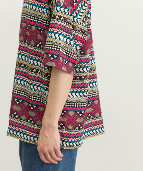 URBAN RESEARCH（アーバンリサーチ）の「URBAN RESEARCH iD　レトロプリントオープンカラーシャツ（シャツ/ブラウス・メンズ・ピンク系その他/ブルー系その他・MEDIUM/LARGE）」の12枚目の写真