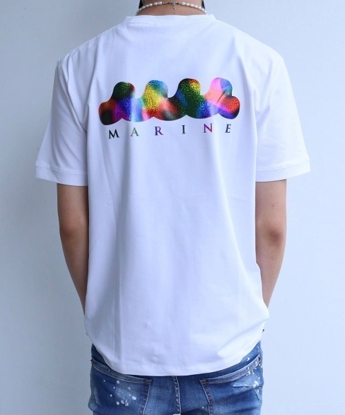 muta(ムータ)の「muta MARINE/ムータ マリン/FOIL Print TEE(Tシャツ/カットソー・メンズ・ホワイト/ブラック・5/6/7/8)」の1枚目の写真