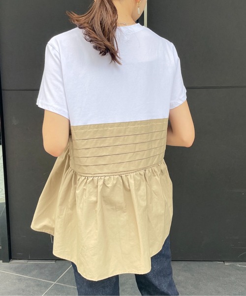 StyleSea（スタイルシー）の「フロントタックドッキングTシャツ（Tシャツ/カットソー・レディース・ベージュ/グリーン・FREE）」の18枚目の写真