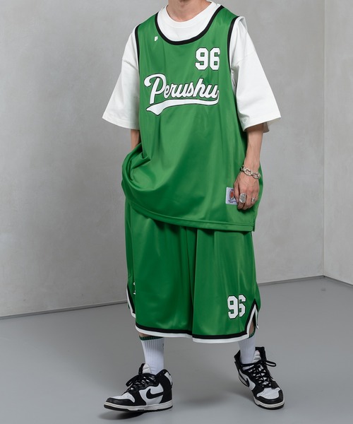 Perushu(ペルーシュ)の「バスケットボールチームタンクトップ(タンクトップ・メンズ・ブラック/オフホワイト/グリーン・MEDIUM/LARGE)」の14枚目の写真