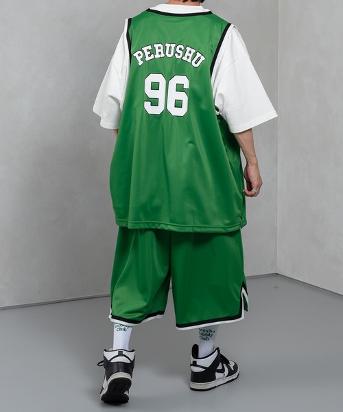 Perushu(ペルーシュ)の「バスケットボールチームタンクトップ(タンクトップ・メンズ・ブラック/オフホワイト/グリーン・MEDIUM/LARGE)」の17枚目の写真