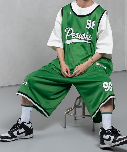 Perushu(ペルーシュ)の「バスケットボールチームタンクトップ(タンクトップ・メンズ・ブラック/オフホワイト/グリーン・MEDIUM/LARGE)」の15枚目の写真