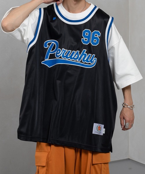 Perushu(ペルーシュ)の「バスケットボールチームタンクトップ(タンクトップ・メンズ・ブラック/オフホワイト/グリーン・MEDIUM/LARGE)」の10枚目の写真